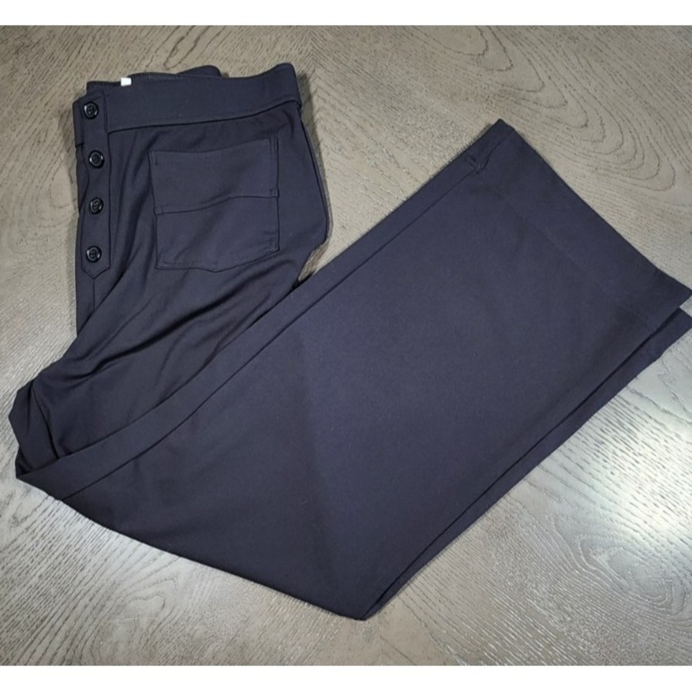 Halara Black Wide Leg Button Front Patch Pocket Pants XL Regular 02669715